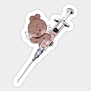 Needle Bear Cherub Sticker